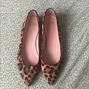 J. Crew Leopard Print Pointed Toe Flats in Brown and Black Size 10
